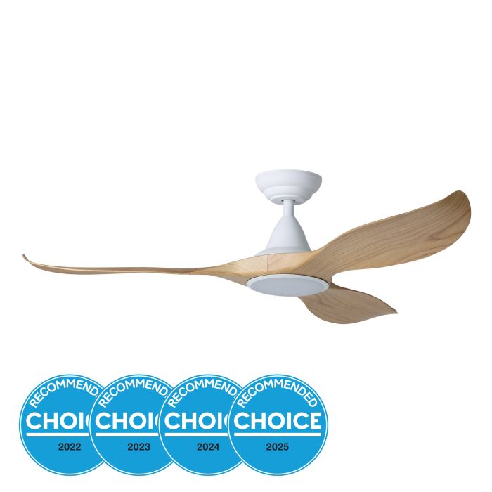 NOOSA 52 DC FAN 18W LED TRI-COL WHT/BLACKBUTT