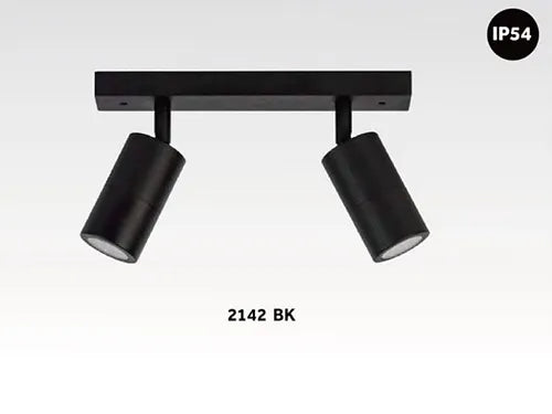 2 Lights Bar Adjustable - Black GU10 - Spot Lights - Lux Lighting