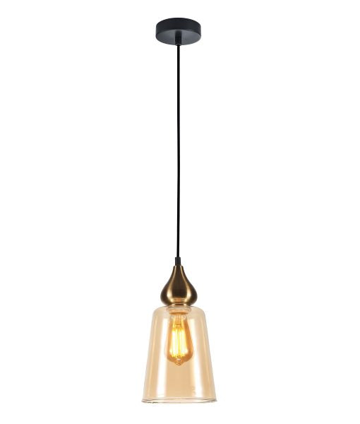 Jerez1 Pendant Es Bronze Amber Flat Top - pendant - Lux Lighting