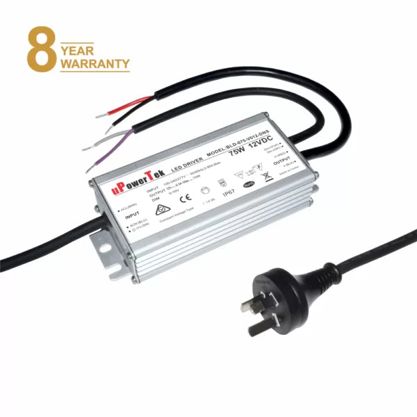 75W 12V DC 6.3A 0-10V Dimmable LED Driver