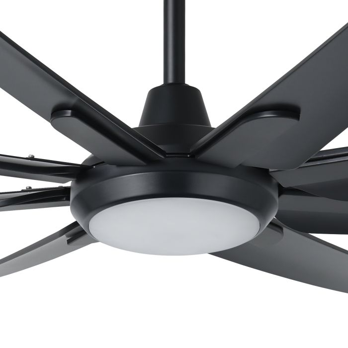 SANTORINI FAN LT 20W LED TRI-COL BLK