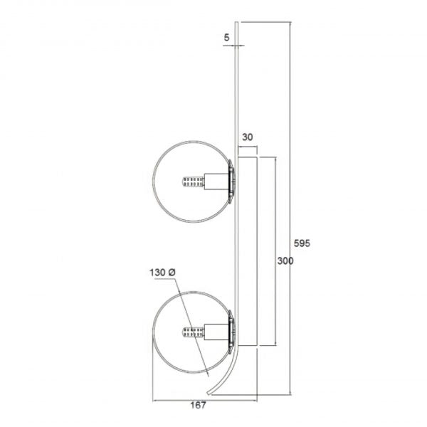 Oris Satin Brass double Wall Light G9 - wall light - Lux Lighting