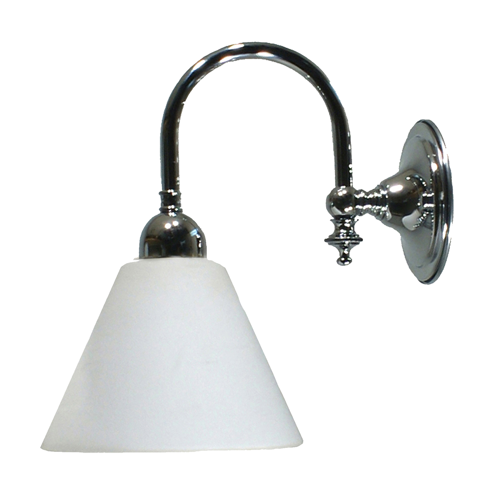 LOXTON 1LT W/B-CONO OPAL / CHROME - wall light - Lux Lighting