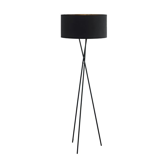 Fondachelli F/l 1x28w E27 Blk/blk Cop - Floor Lamp - Lux Lighting