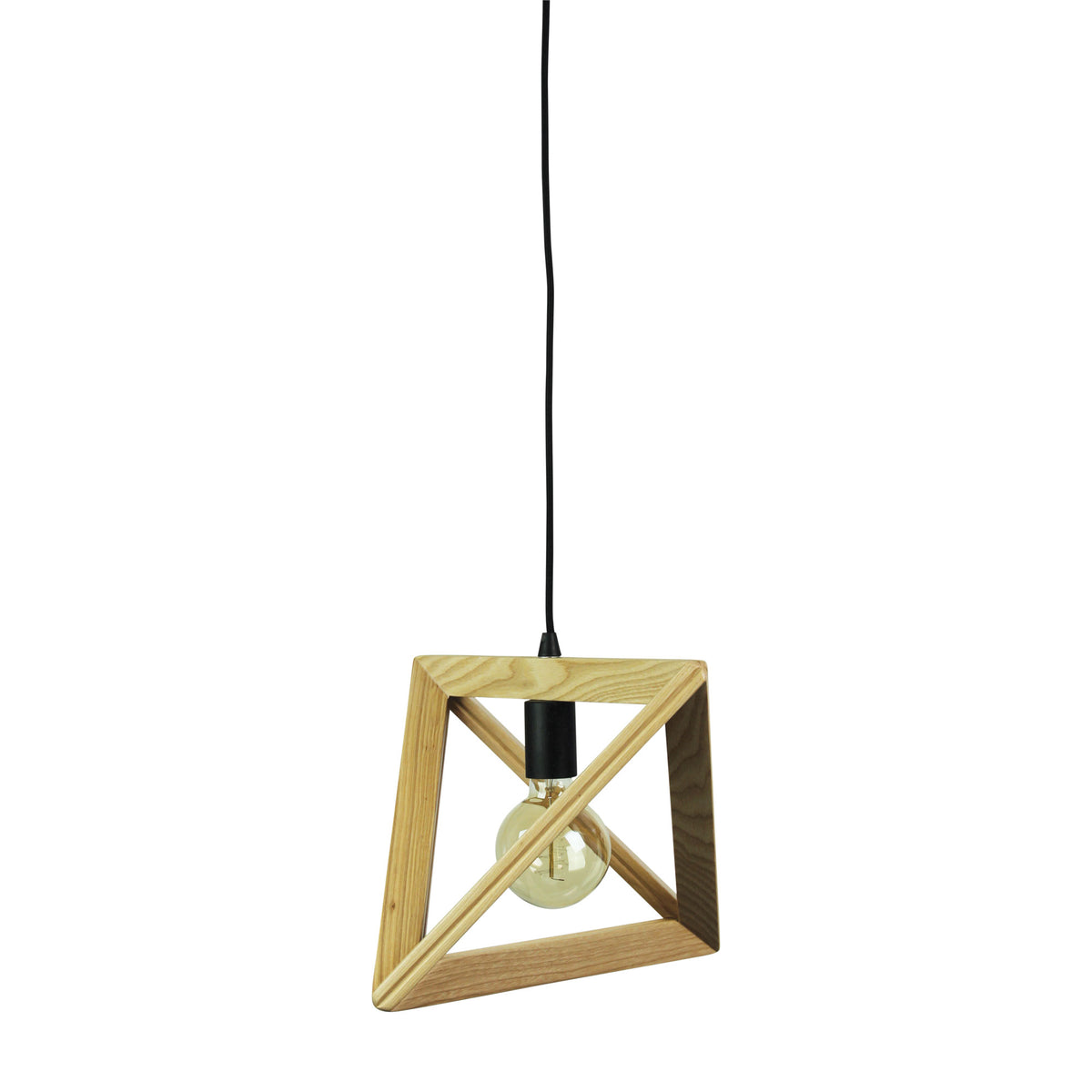 Trap II Triangle Timber Pendant - pendant - Lux Lighting