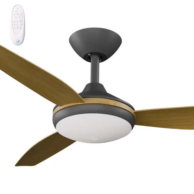 Condor 48" Kit - Black with Light (COP-345M-BK-L) Plus Teak Blades (COP-348B-TE) - Two Boxes