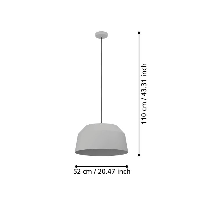 CONTRISA H/L 1X40W E27 GRY 520MM