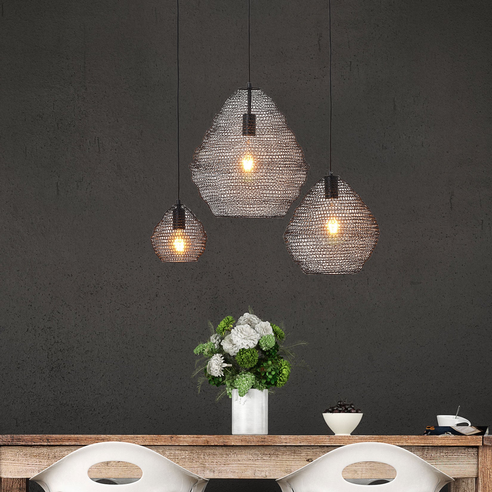 Mudag.20 Small Mesh Pendant BLACK - pendant - Lux Lighting