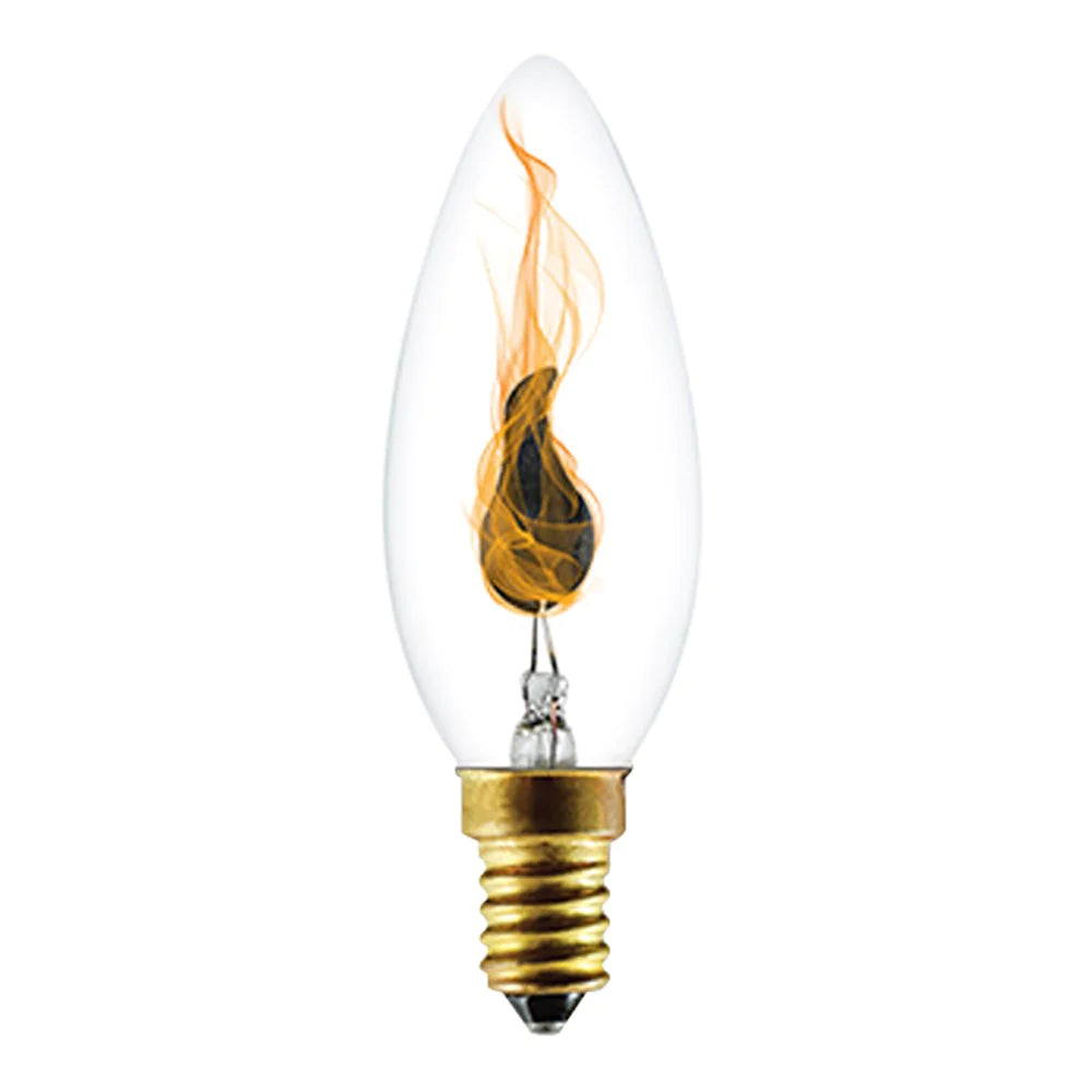 2 3W SES E14 250V FLICKER FLAME CANDLE GLOBE