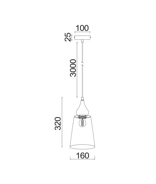 Jerez1 Pendant Es Bronze Amber Flat Top - pendant - Lux Lighting