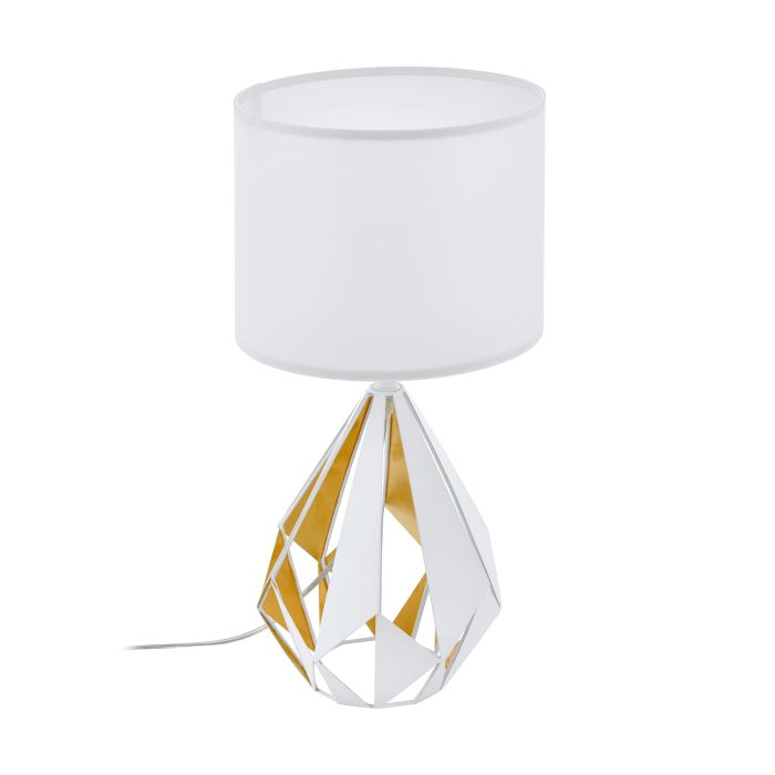 Carlton 5 T/l 1x60w E27 Wht/gld - Table Lamp - Lux Lighting
