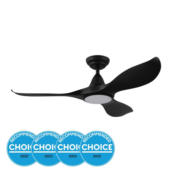 NOOSA 46 DC FAN 18W LED TRI-COL BLK