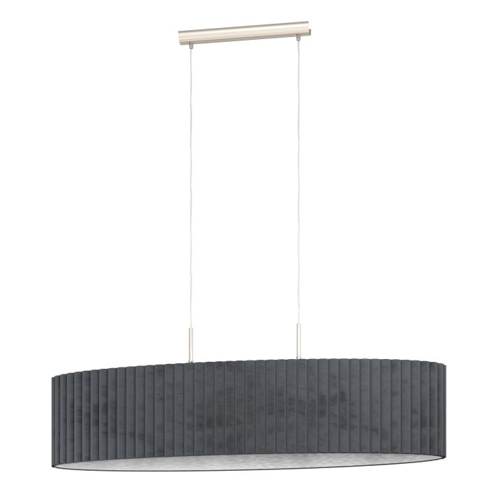 Tamaresco H/l 2x40w E27 Sn/grey Oval - pendant - Lux Lighting