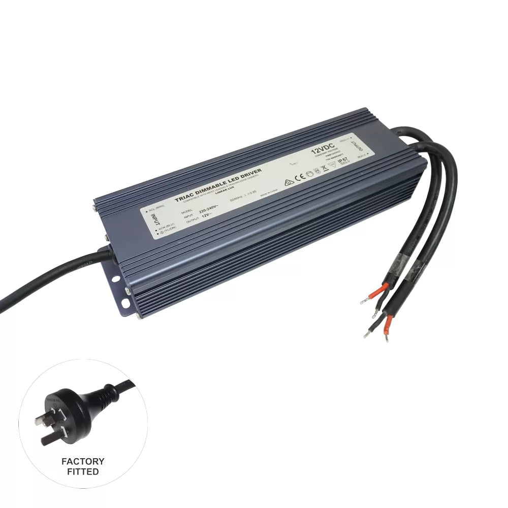 200W 12V DC 16.6A LED Driver Triac Dimmable | PDV-200-12 - Drivers - Lux Lighting