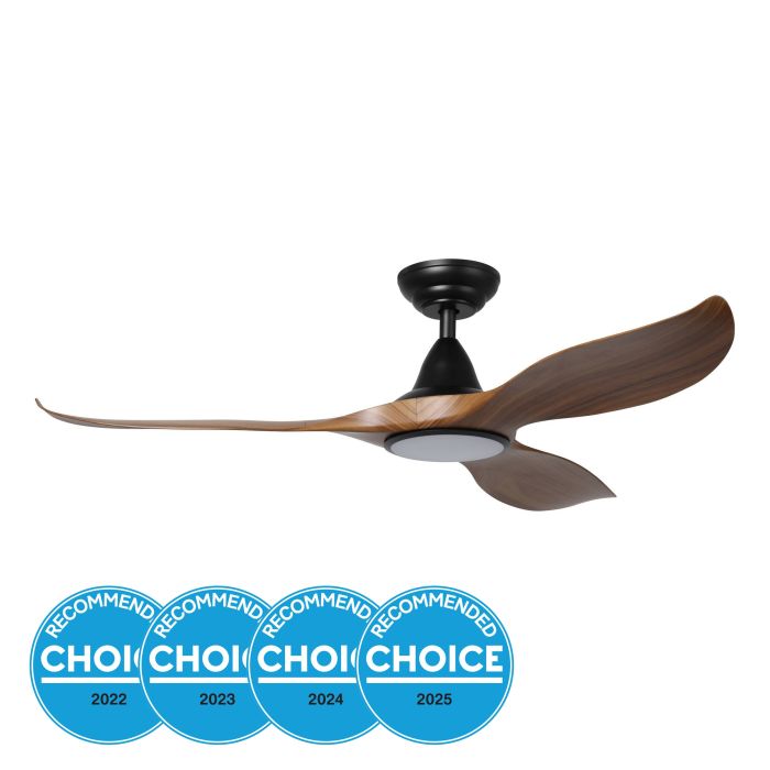 NOOSA 52 DC FAN 18W LED TRI-COL BLK/NEW TEAK