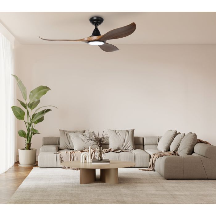 NOOSA 52 DC FAN 18W LED TRI-COL BLK/NEW TEAK