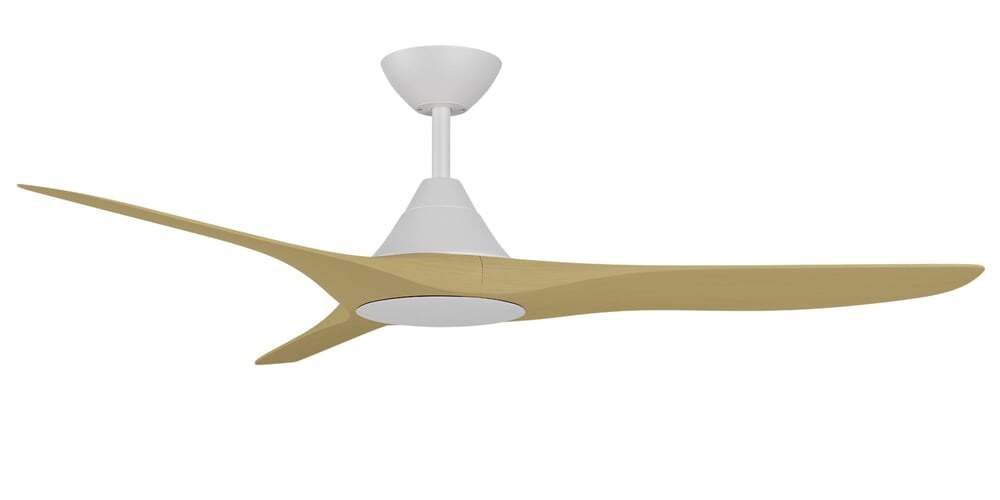 Cloudfan 60 white / Bamboo no light - Ceiling Fan - Lux Lighting