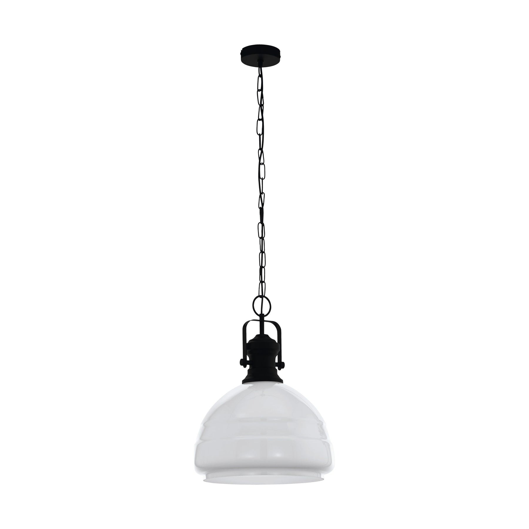 Combwich 1 H/l 1x60w E27 Blk/opal - pendant - Lux Lighting
