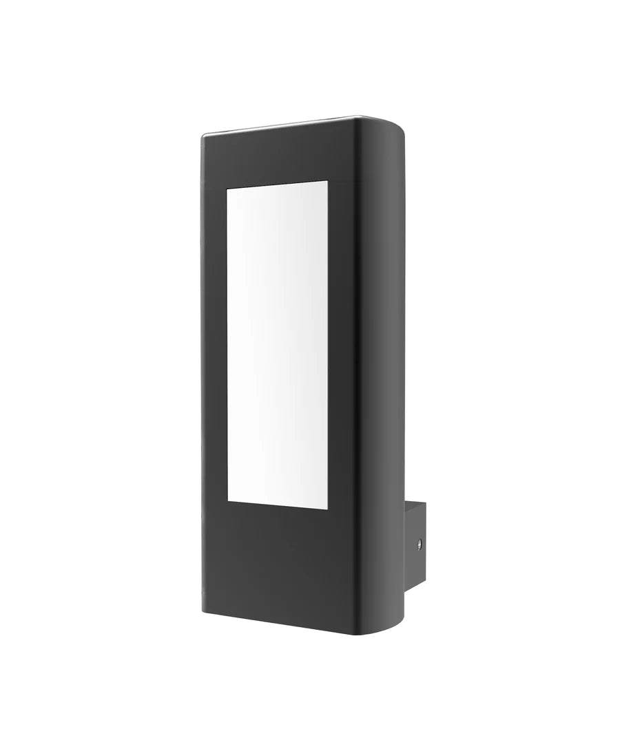 AMUN Exterior LED Matt Black Rectangular Surface Mounted Wall Light IP54
