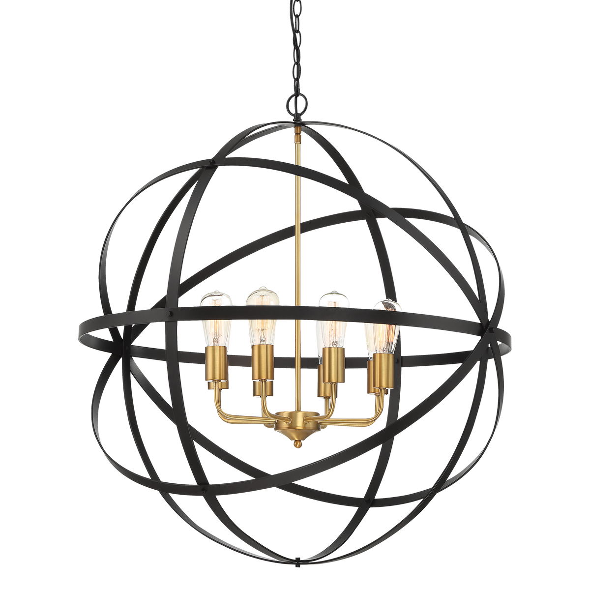 Apollo P8 BRZ/GLD 8 Light E27 90cm Orb Pendant Bronze Gold