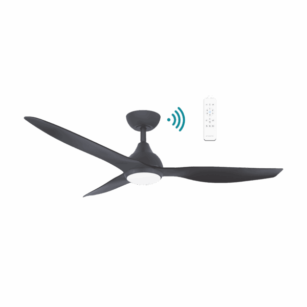 Avoca DC 1320mm 3 ABS Blade WIFI & Remote Control Ceiling Fan with Variable Dim 20w CCT LED Light Matt Black