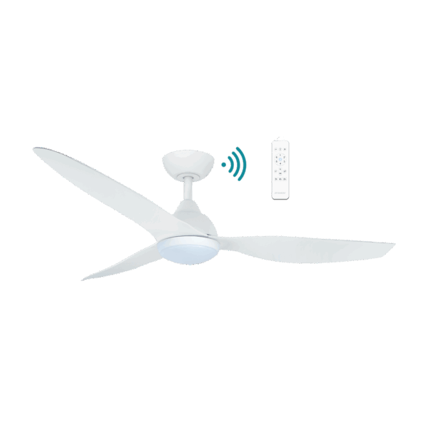 Avoca DC 1320mm 3 ABS Blade WIFI & Remote Control Ceiling Fan with Variable Dim 20w CCT LED Light Matt White