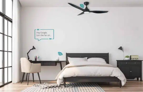 Avoca DC 1320mm 3 ABS Blade WIFI & Remote Control Ceiling Fan with Variable Dim 20w CCT LED Light Matt White/Oak