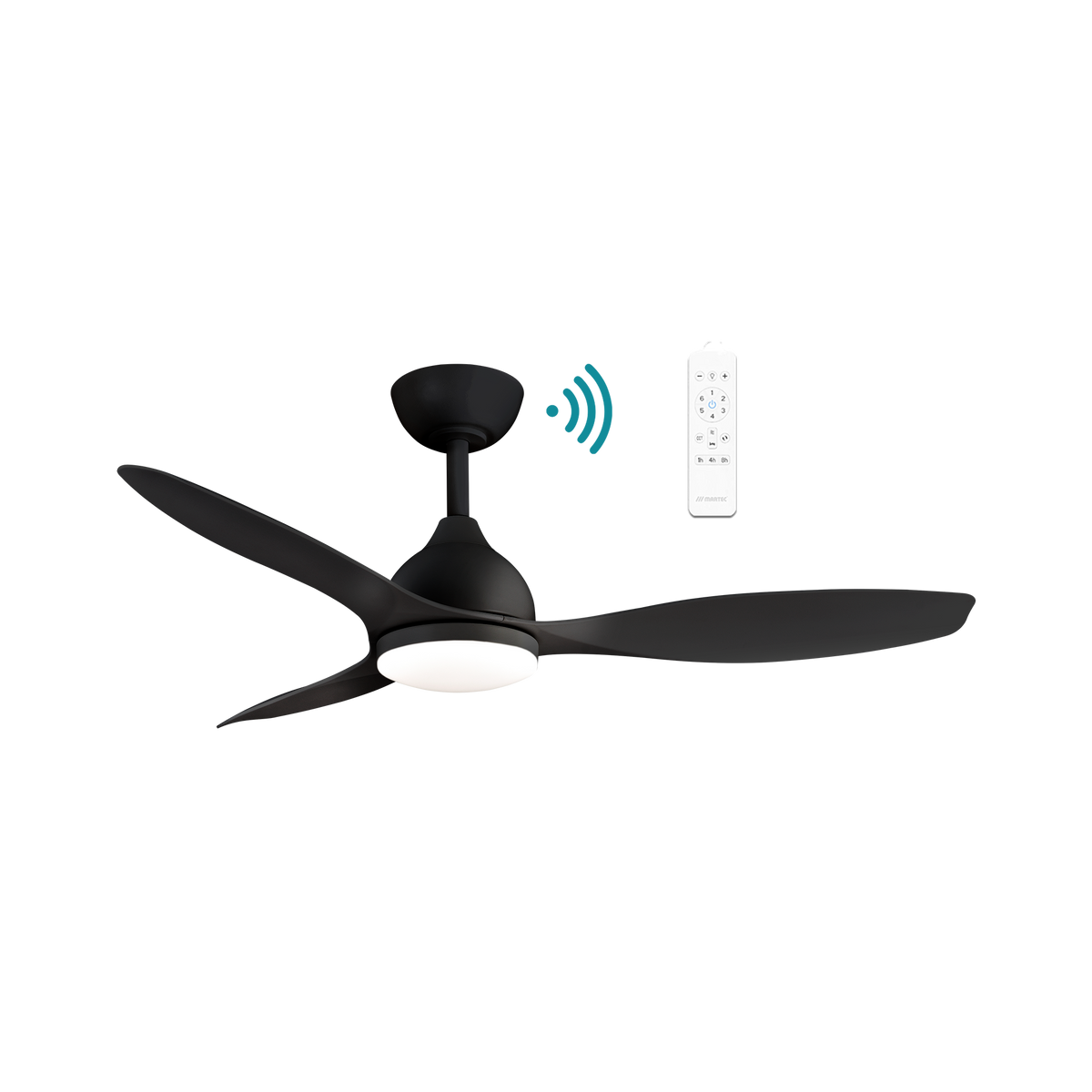 Elite DC 1220mm 3 ABS Blade WIFI & Remote Control Ceiling Fan with Variable Dim 18w CCT LED Light Matt Black