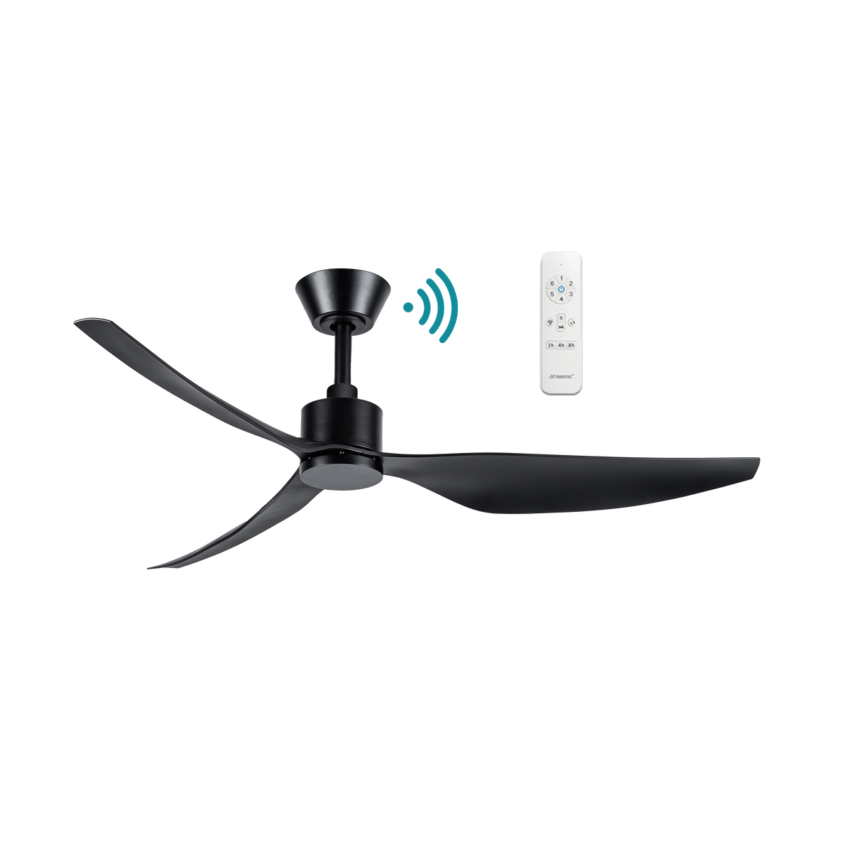 Genoa DC 1270mm 3 ABS Blade WIFI & Remote Control Ceiling Fan Only Matt Black
