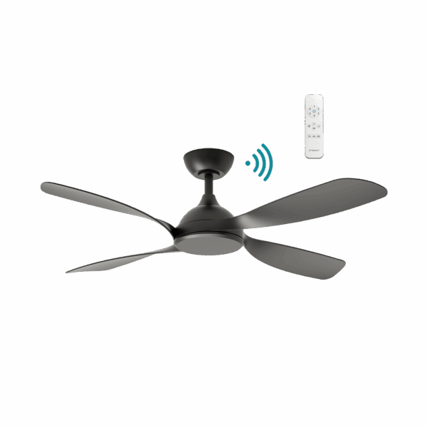 Hampton DC 1320mm 4 ABS Blade WIFI & Remote Control Ceiling Fan Only Matt Black