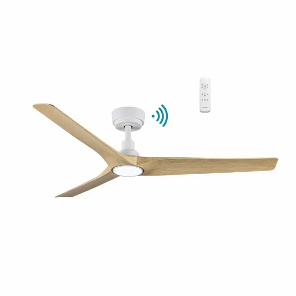 Cordoba DC 1320mm 3 ABS Blade WIFI & Remote Control Ceiling Fan with Variable Dim 15w CCT LED Light Matt White/Oak