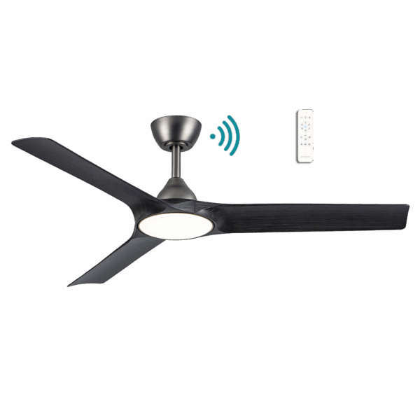 Alpine DC 1320mm 3 ABS Blade WIFI & Remote Control Ceiling Fan with Variable Dim 18w CCT LED Light Pewter/Charcoal