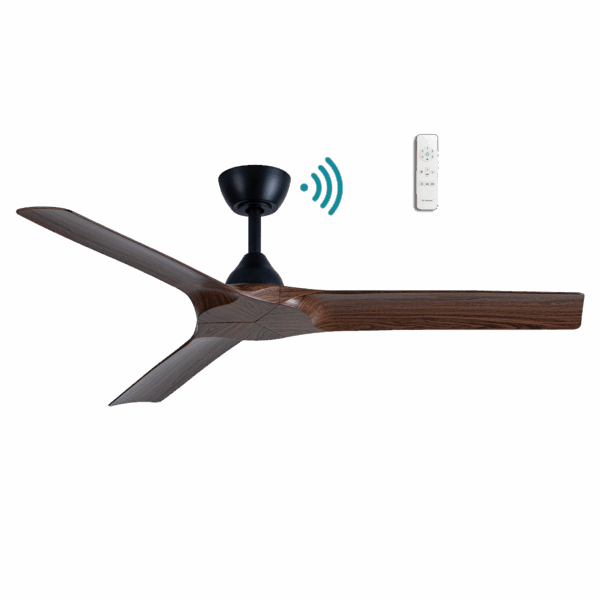 Alpine DC 1320mm 3 ABS Blade WIFI & Remote Control Ceiling Fan Only Matt Black/Walnit
