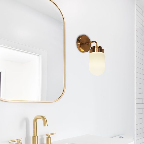 DUNBURN WALL LIGHT SATIN BRASS/OPAL