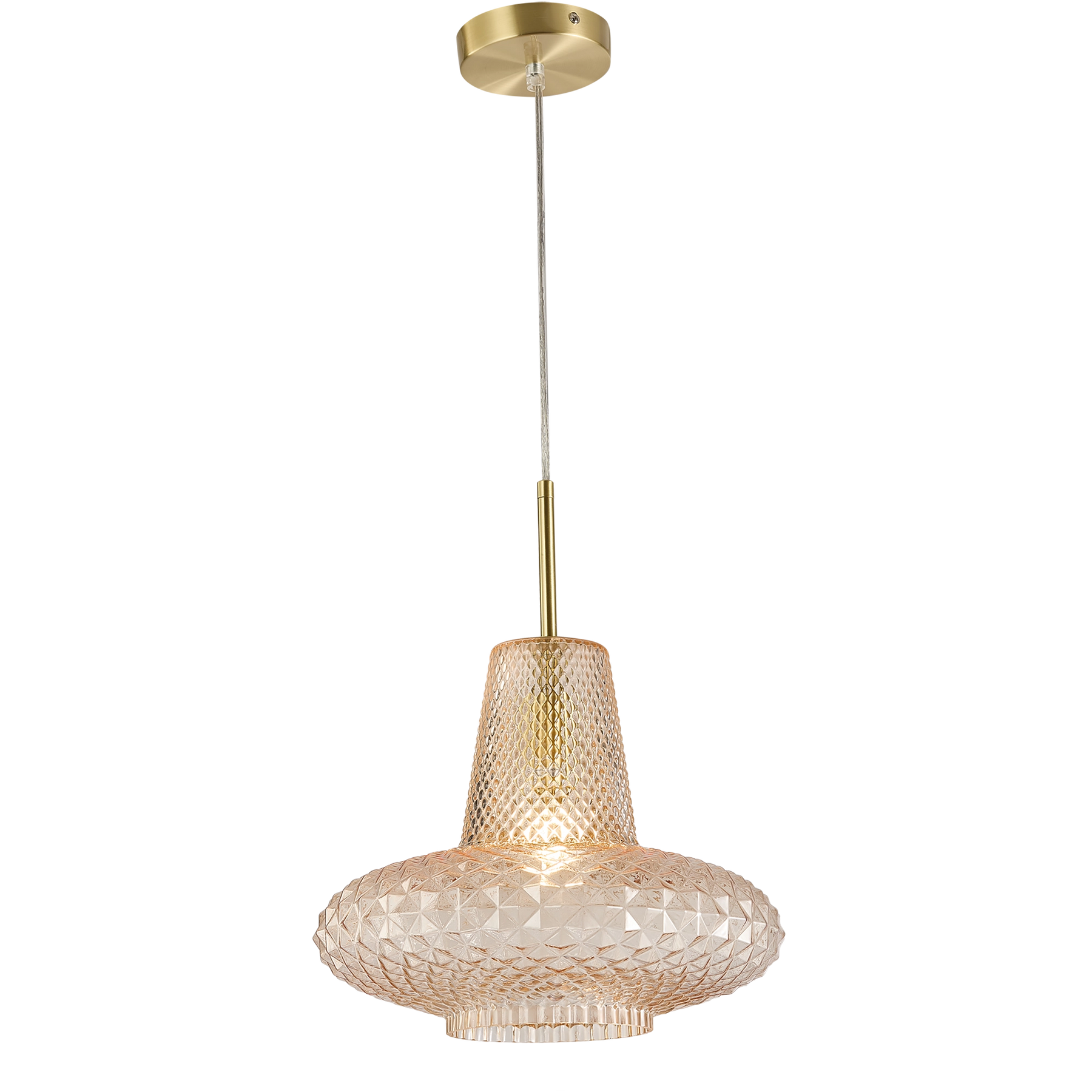 Sculpt Vintage Diamond Cut Glass E27 Pendant Ø320 Amber