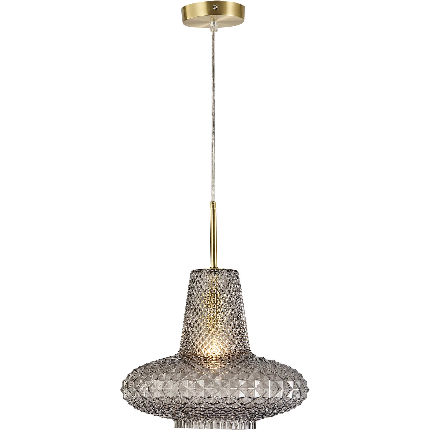 Sculpt Vintage Diamond Cut Glass E27 Pendant Ø320 Amber
