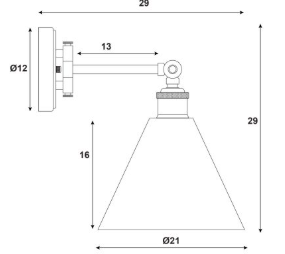 LEDA Swing Arm Wall Light S/Brass