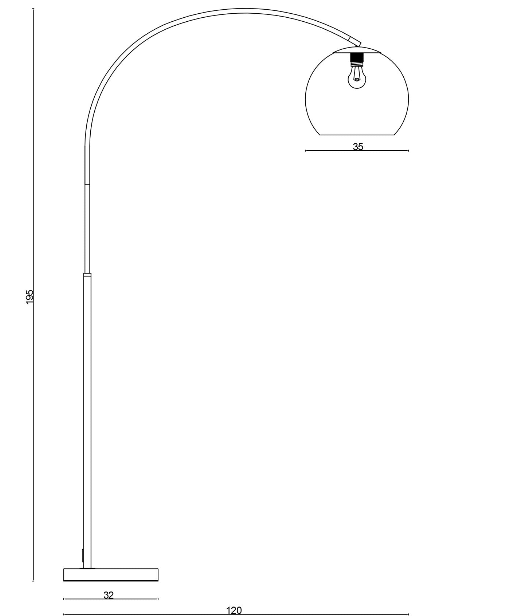 ARCH Lamp Antique Brass And Acrylic Shade
