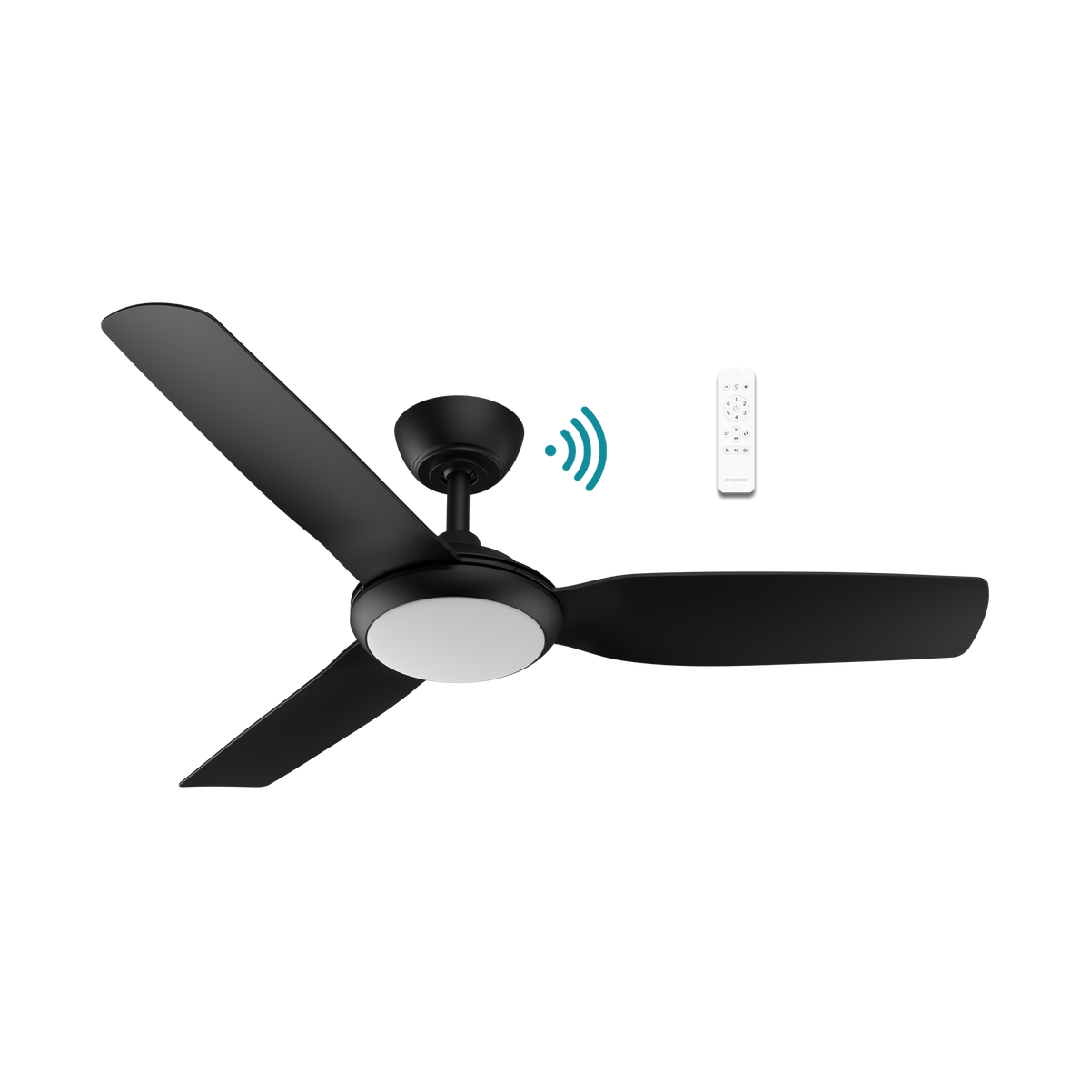 Viper DC 1220mm 3 Blade All ABS WIFI & Remote Control Ceiling Fan with Variable Dim 18w CCT LED Light Matt Black