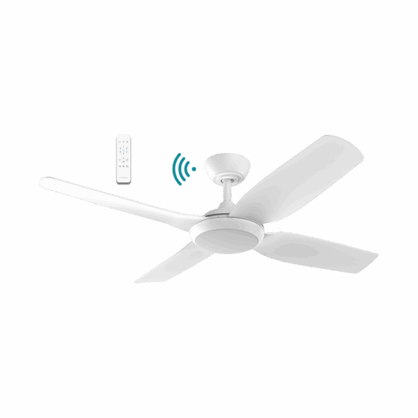 Viper DC 1320mm 4 Blade All ABS WIFI & Remote Control Ceiling Fan with Variable Dim 18w CCT LED Light Matt White