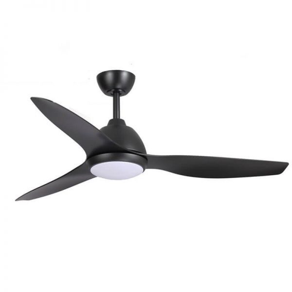 Breeze AC Ceiling Fan with Wall Control and CCT LED Light – Black 52″