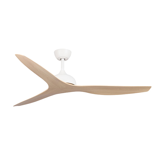 Eco Style DC Ceiling Fan with Remote Control – White / Beechwood 60″