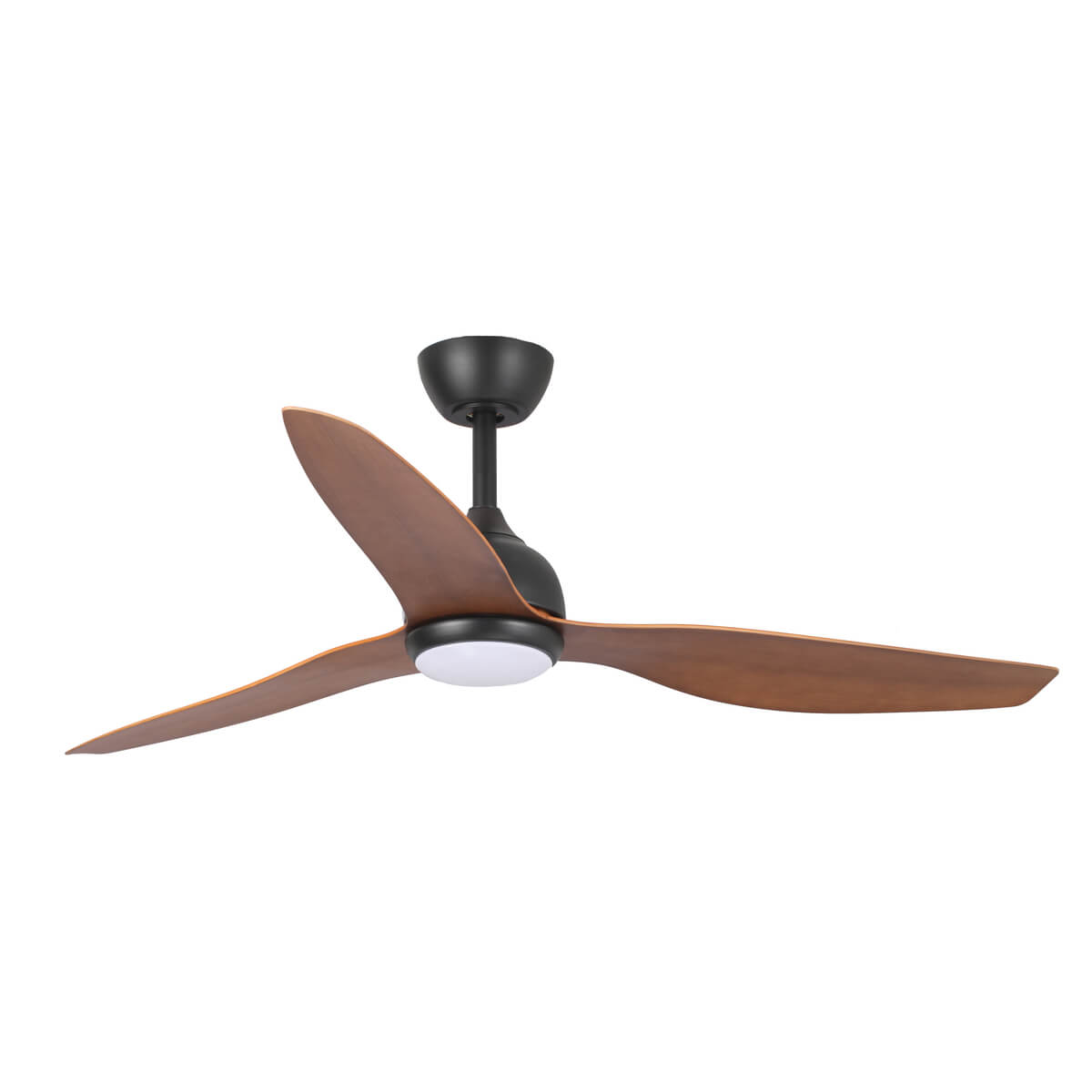 Eco Style DC Ceiling Fan with Remote Control & CCT LED – Black / Koa 52″