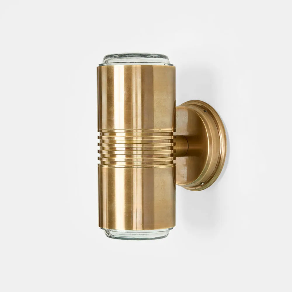 Primrose Up and Down Outdoor Wall Light Antique Brass