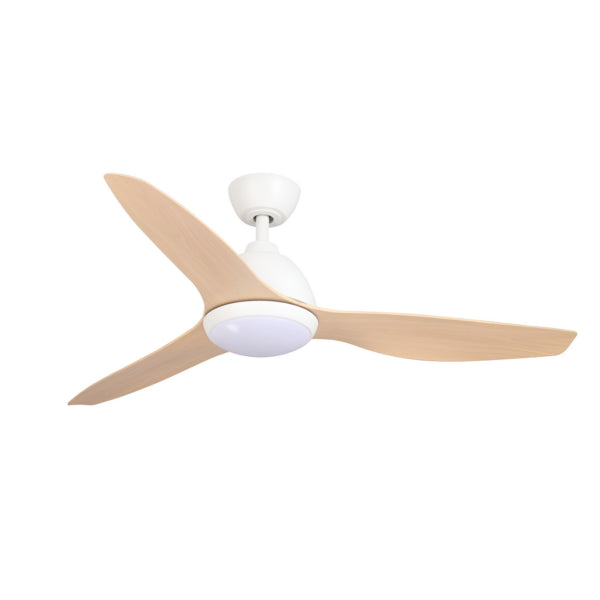 Breeze AC - 52'' (132cm) - White (M) - Beechwood (B) - CCT LED