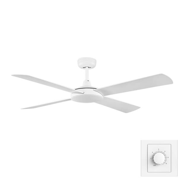 Fanco Eco Silent Deluxe Abs - 56 142cm - Wall Control - No Light - Ceiling Fan - Lux Lighting