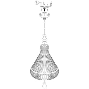 Amsfield H/l 1x60w E27 Light Wood - pendant - Lux Lighting