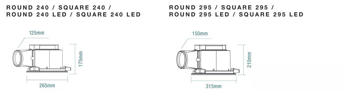 Flow Square LED 300mm Exhaust Fan & 12w Tricolour LED Light White - Exhaust Fans - Lux Lighting