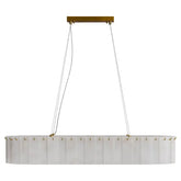 Calibo Mirage 14 Light Alabaster Stone 1000mm Linear Pendant - Brass