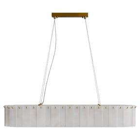Calibo Mirage 14 Light Alabaster Stone 1000mm Linear Pendant - Brass
